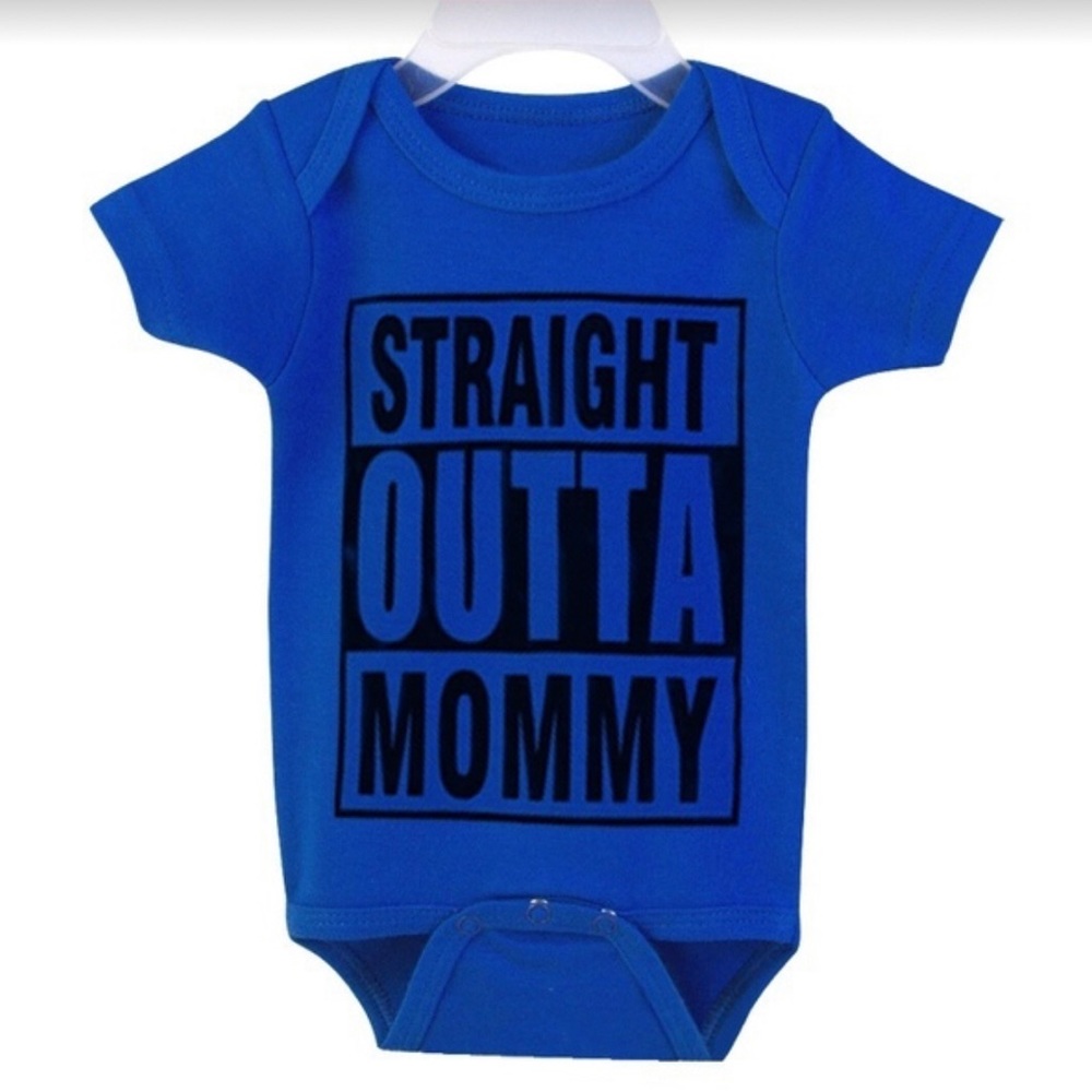 BLUE “Straight Outta Mommy” Baby Tee